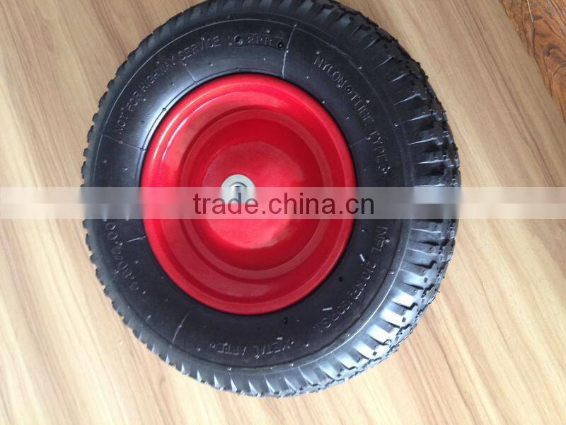 semi pneumatic rubber wheel for garden cart or lawn mower 400-8