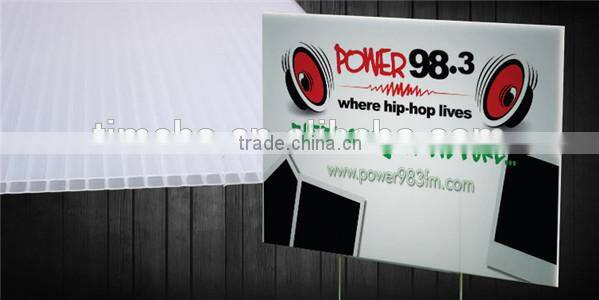 Anti UV chloroplast sign,coreflute sign,Fluted PP sign with wire metal