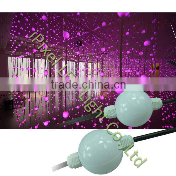 iPixel LED 50mm high lumen ws2801rgb led pixel round ball string in holiday lighting