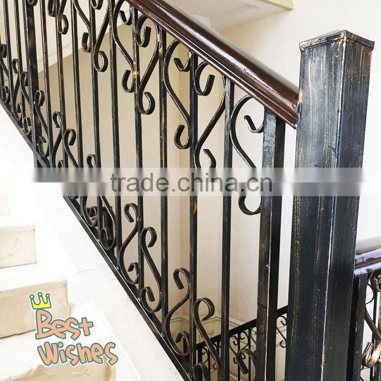Top-selling wrought iron outdoor handrails for steps and black stair railing outdoor on alibaba online shopping