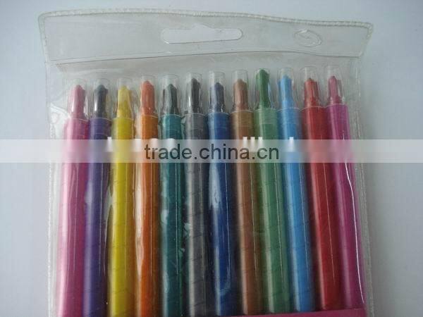 12 pcs wax twisted crayon pen for kids back to school