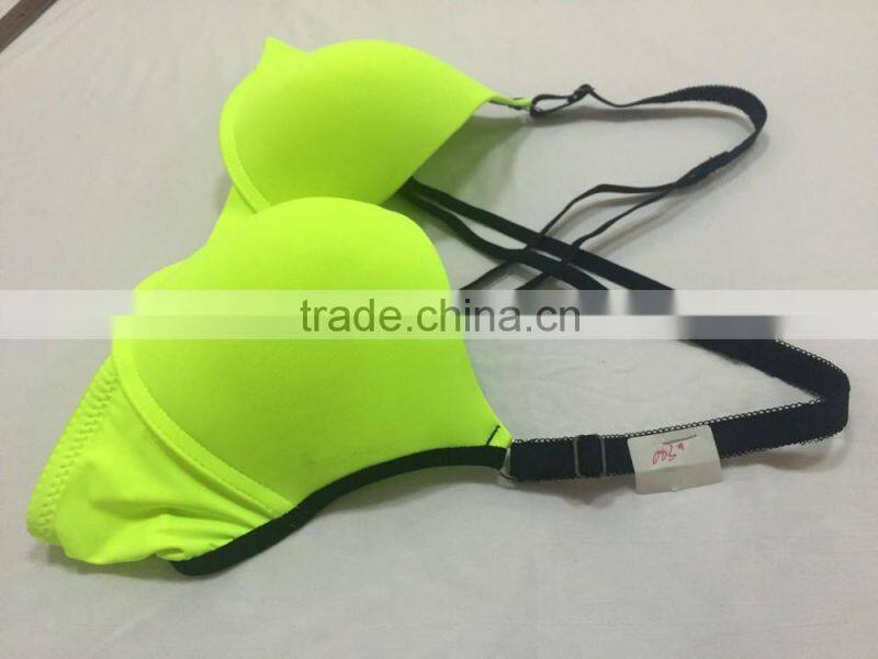 Womens Underwear Plunge Push up Multiway Cross Back Support Bra Padded