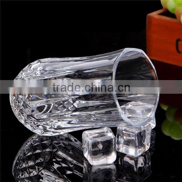 high white material drinking juice glass cup diamond shape whiskey glass cup promotional glass cup for sale