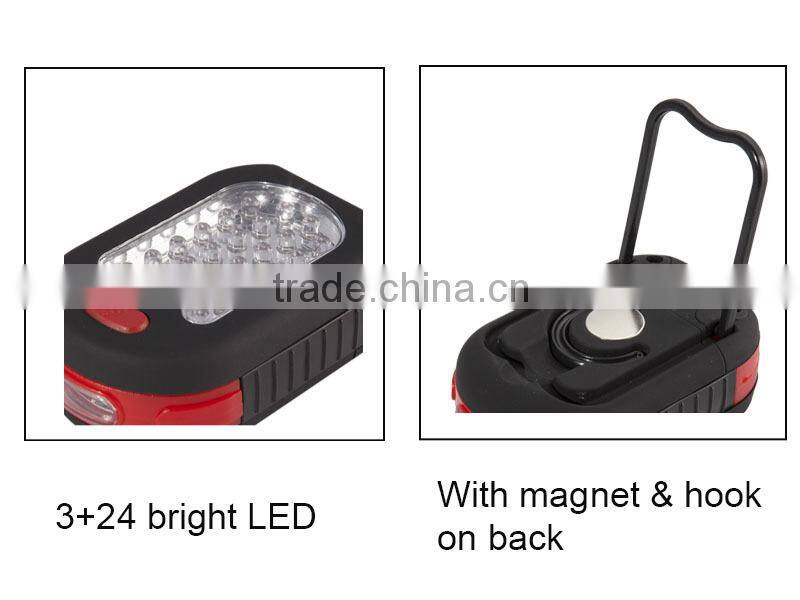 Portable led flexible magnetic work light with 2 hooks on back