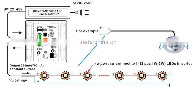 Bincolor dc 12c-24v IR remote control light 350ma dimmer switch