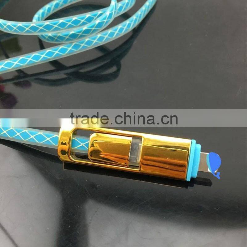 Wholesale high speed usb cable 2 in 1 charging data usb cable custom logo