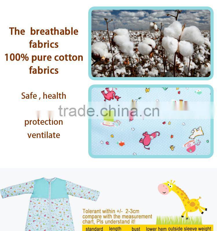 Infant kids anti kicking quilt sleeping bag for four seasons detachable fillings blue style