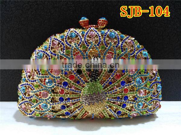 With fast shipping wonderful design high grade crystal handbag with rhinestone for evening party