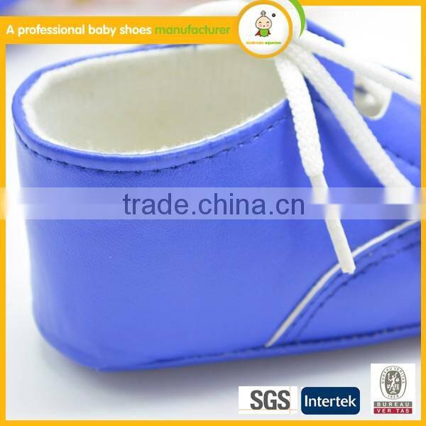 New fashion design puy leather baby summer lace up shoes