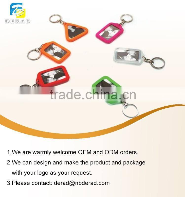Custom Silicone Key Chain Key Ring with Photo Frame