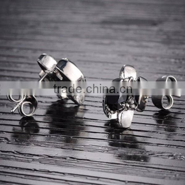 Stainless steel evil claw round black zircon fashion women earrings steam punk jewelry 6730569