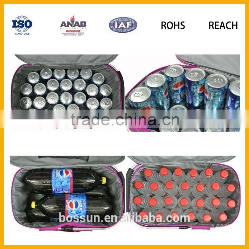 Waterproof wholesale thermal insulated polyester picnic cooler bags with zipper