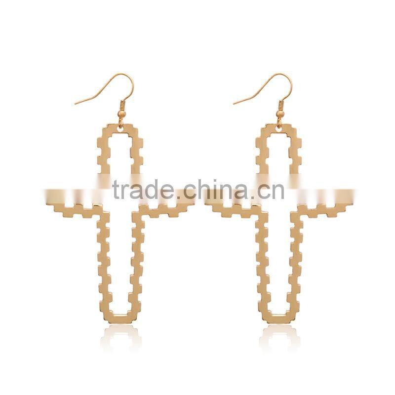 Pretty Steps china jewelry stainless steel a hoop cross earring