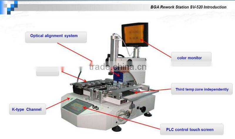 RW-SV520 Hot air 3 heaters SV520 manual operation bga chip rework station with LCD display