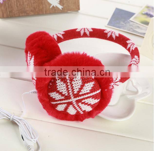 Snowflake Jacquard Design Earphone Earmuffs