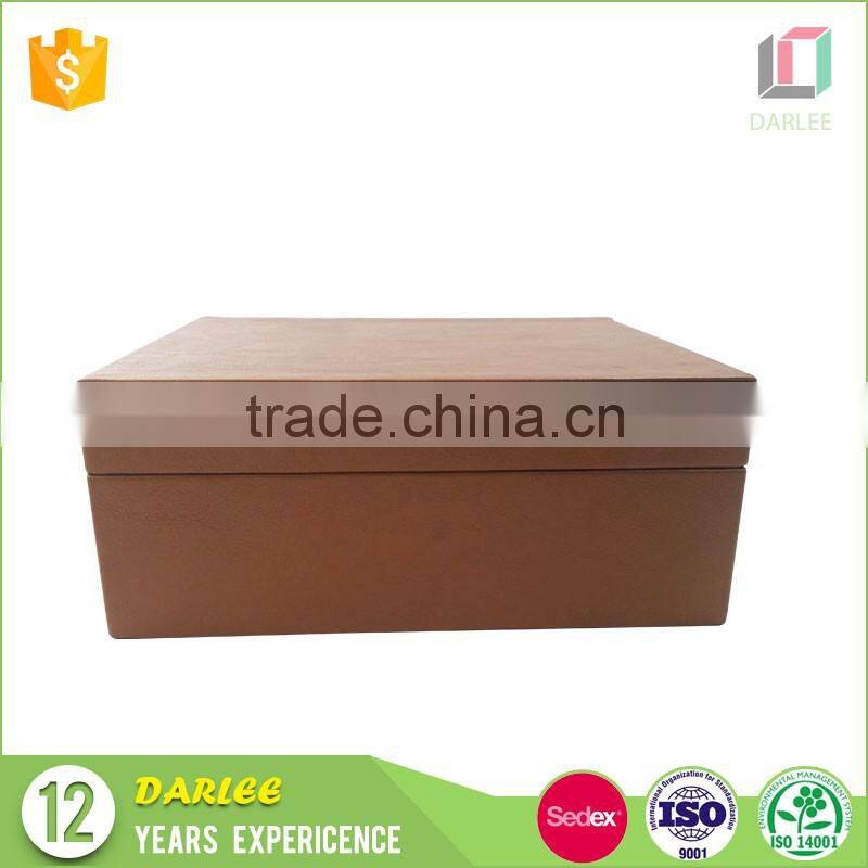 Shenzhen factory new design big a4 size leather paper box packaging with flip lid