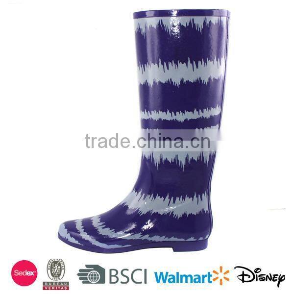 New design purple solid horse gumboots custom rain boots for women