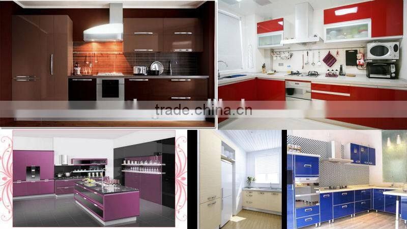 uv lacquer coated mdf panel in pure black color for kitchen cabinet