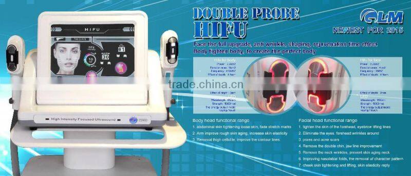 hifu device /Double-Handle HIFU slimming machine/doublo hifu body slimming beauty salon equipment