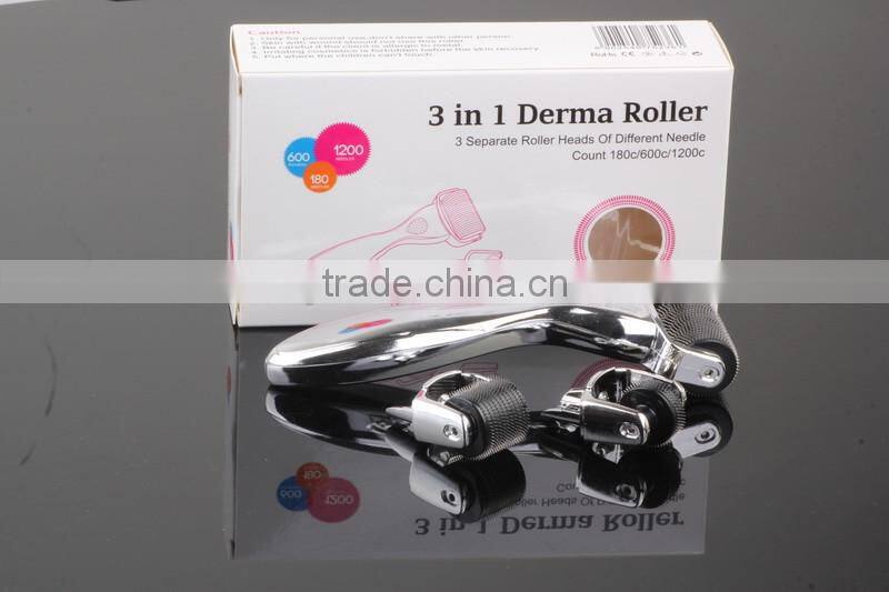 CE Approval titanium derma rolling Manufacturer skin roller system 3 IN 1 derma roller