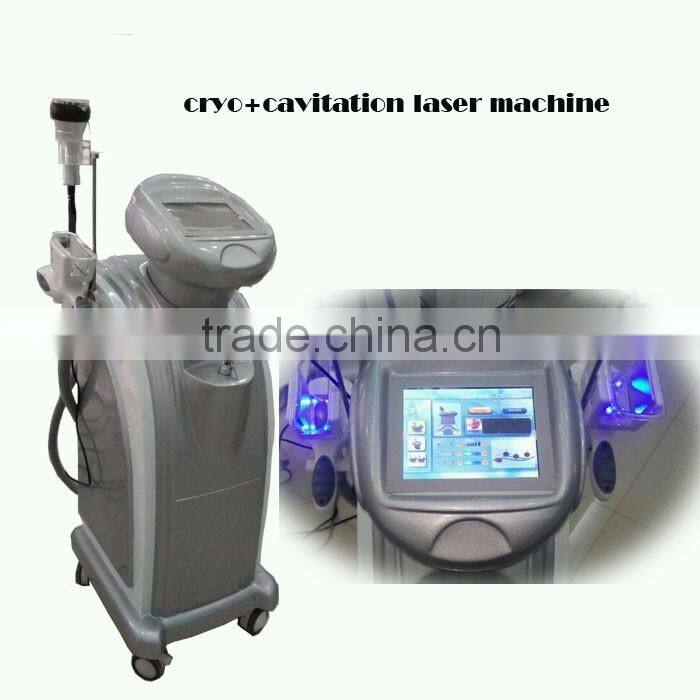 Professional 2 cryo freeze handle criolipolysis laser slimming system with cavitation
