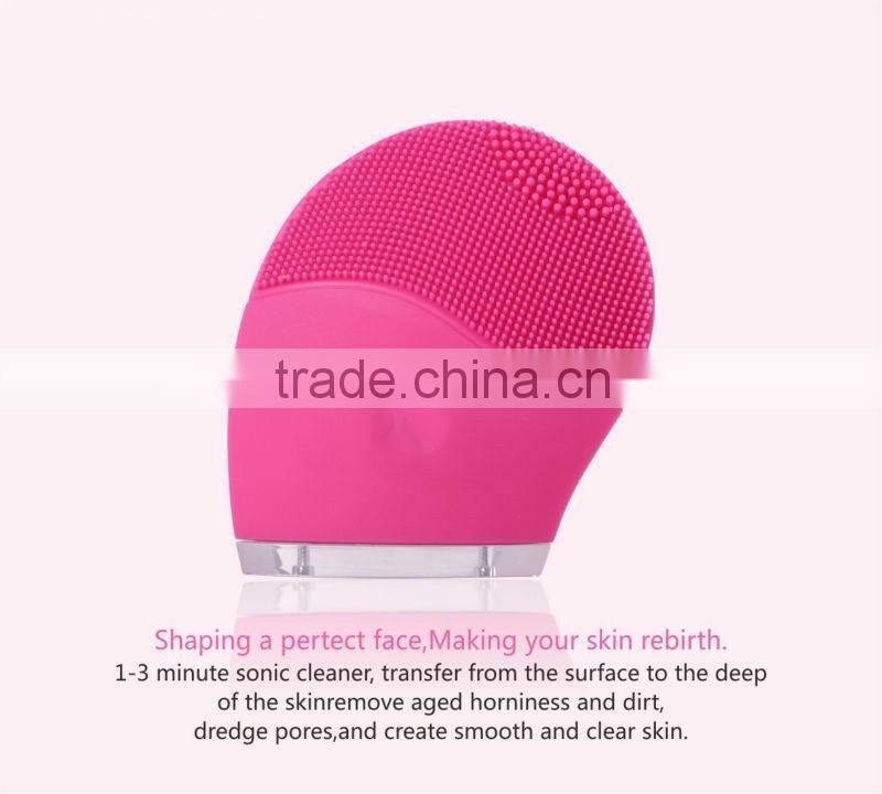 Colorful virbrating electric facial cleansing brush