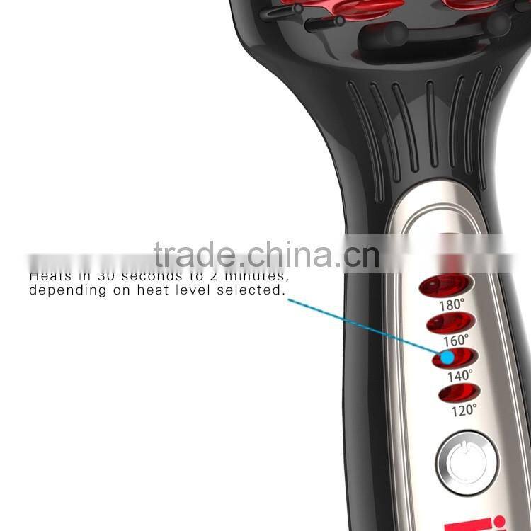 Ceramic automatic hair straightening brush