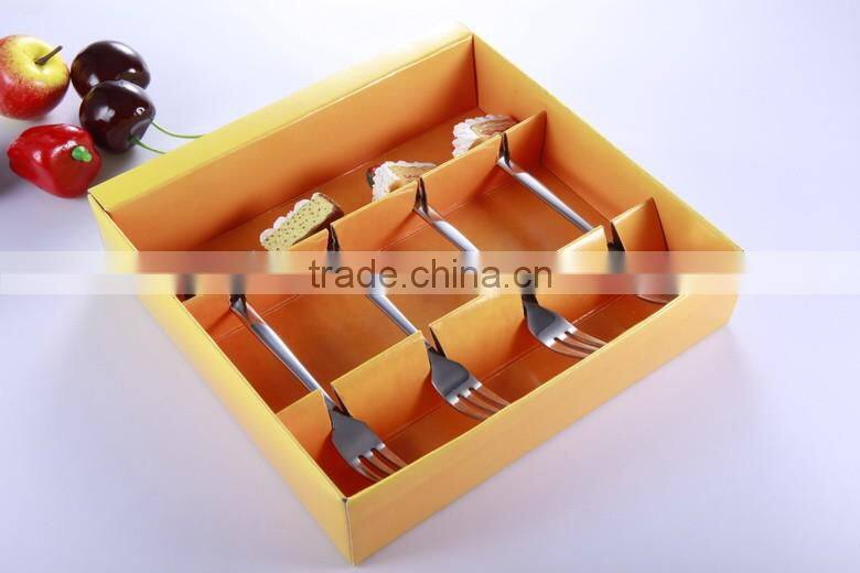 Custom design stainless steel dessert flatware sets with poly handle