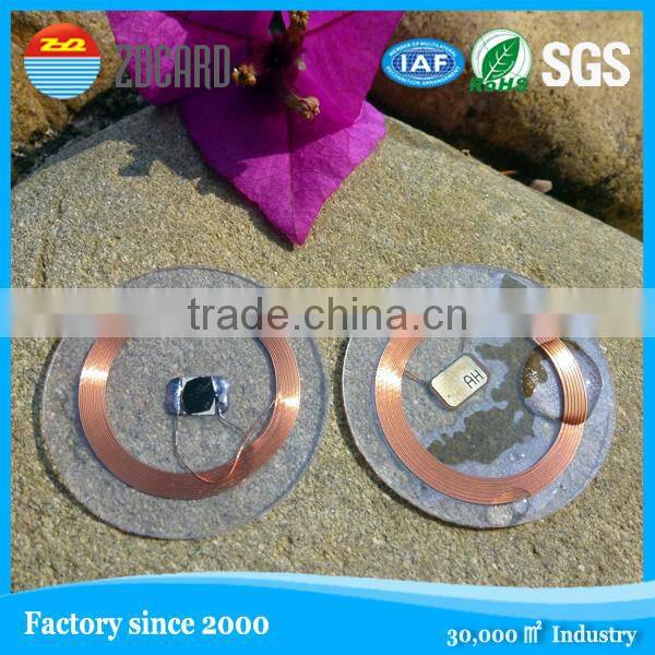 Round 125khz Transparent Hitag rfid coin tag