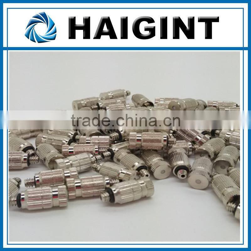 TY0613 Brass Misting Nozzle with nickle plated body, High pressure metal mist anti drip nozzle for High Pressure Fog System