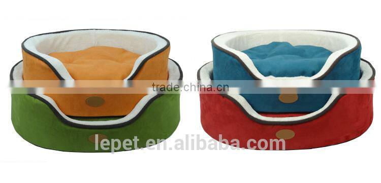 Oval Cuddler short plush OEM orthopedic dog bed