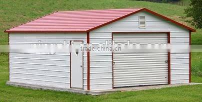 Metal garage with galvanized steel frame carport