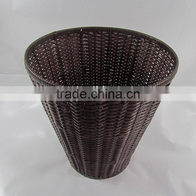 S&D Handmade plastic rattan display disposable supermarket fruit basket
