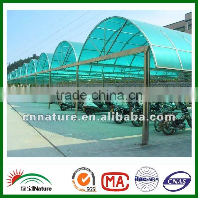 100% bayer virgin materials,with anti-UV coating Polycarbonate four wall sheet