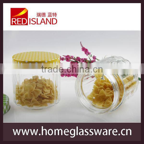 800ml to 2000ml carving pattern glass storage canister with stainless steel lid