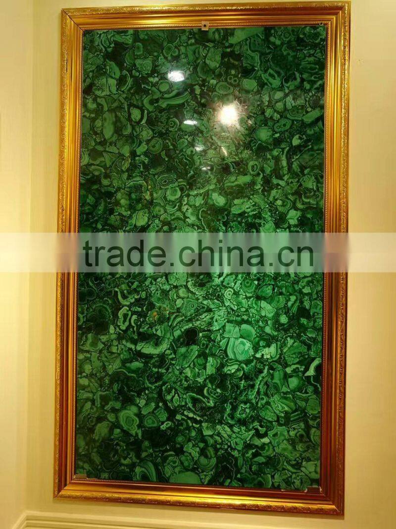 World Precious Home Decorative Malachite Green Wall Hanging Picture with Frame
