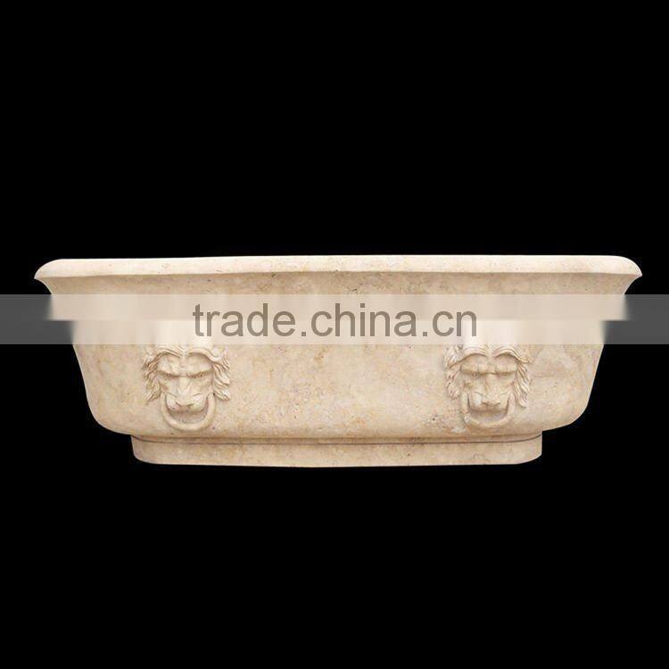 Natural Solid Marble Bathtub with Four Legs