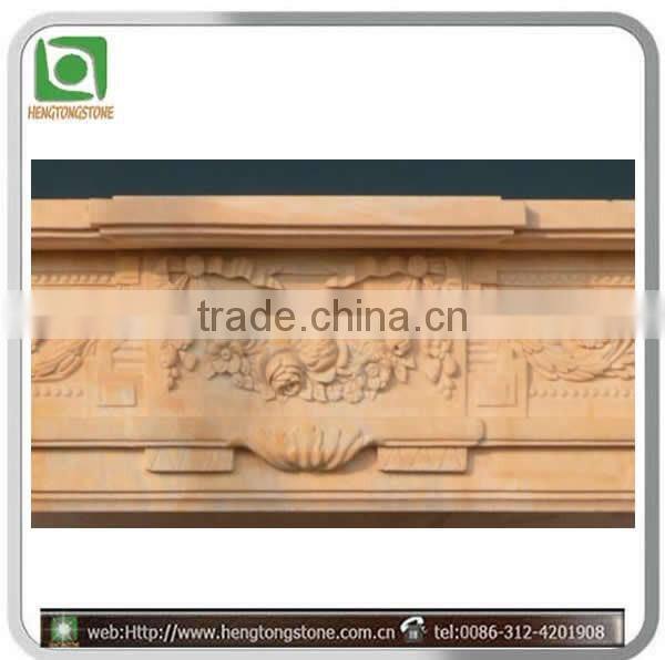 Colored Stone Simple Style Fireplace Mantel