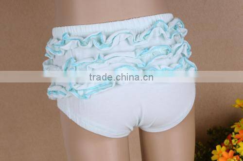 Fancy Baby Girls Satin Solid Color Bloomer With Ruffle