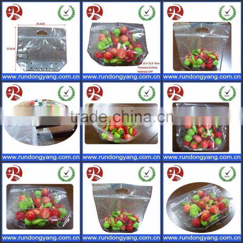 transparent plastic CPP stand up pouch bag / slider zip lock fruit bag for grape