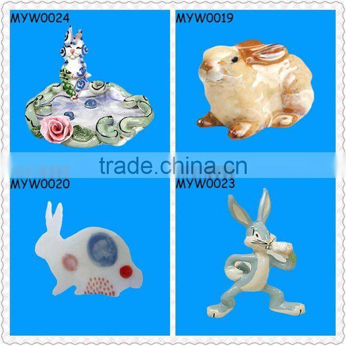 Pretty easter ceramic rabbit and cabbage