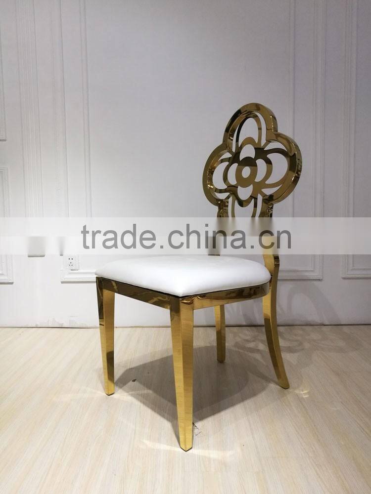 Modern golden wedding chair elegant curves high class wedding furniture