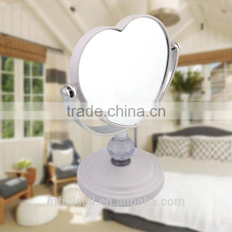 Plastic double round -shaped magnifying cosmetic/ table mirror
