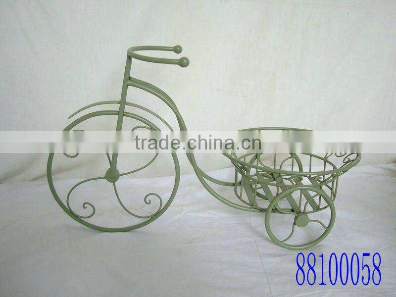 Iron bicycle plant holder