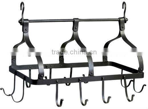 wrought iron kitchen hanging pot rack