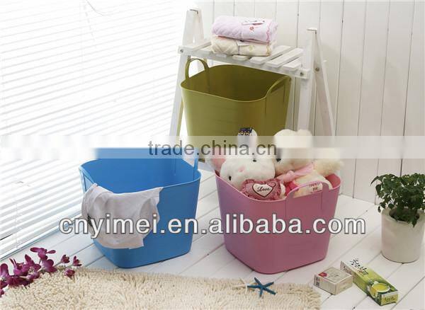 ,plastic bucket plastic laundry basket,storage PE basket with handle