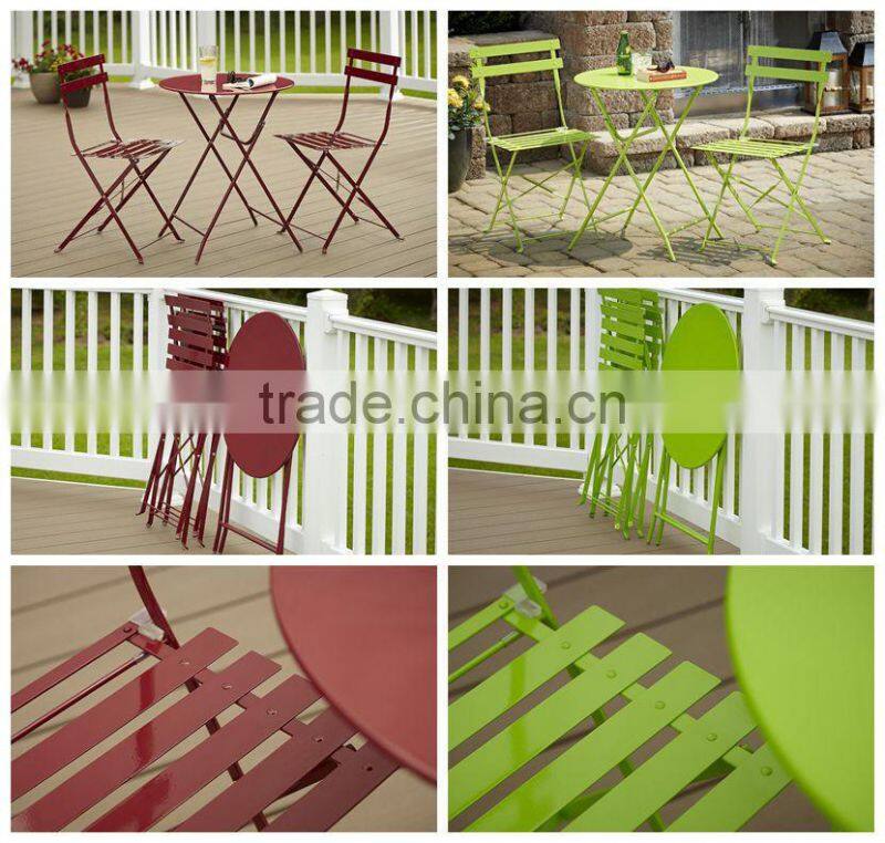 3 pcs metal folding garden chair