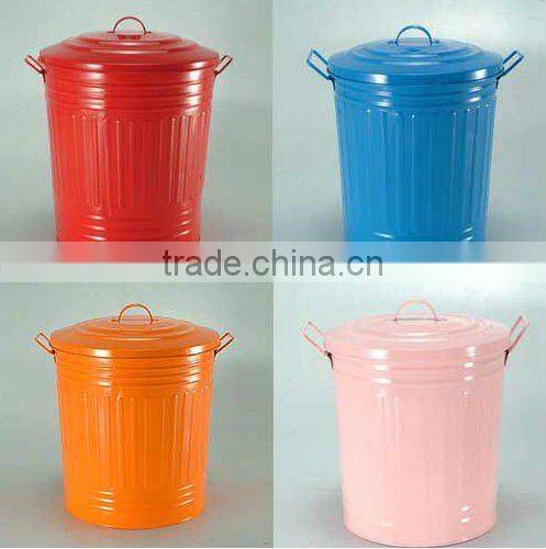 Galvanized Metal Waste Bin Garbage Container