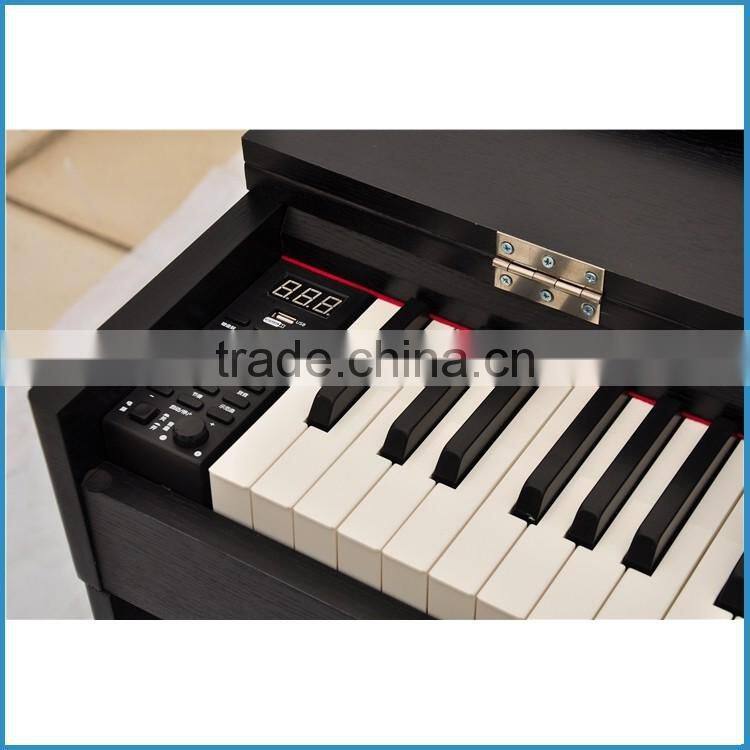 Black color 88 key digital piano with filp cover, standard hammer action keyboard electric piano, electronic keyboard piano
