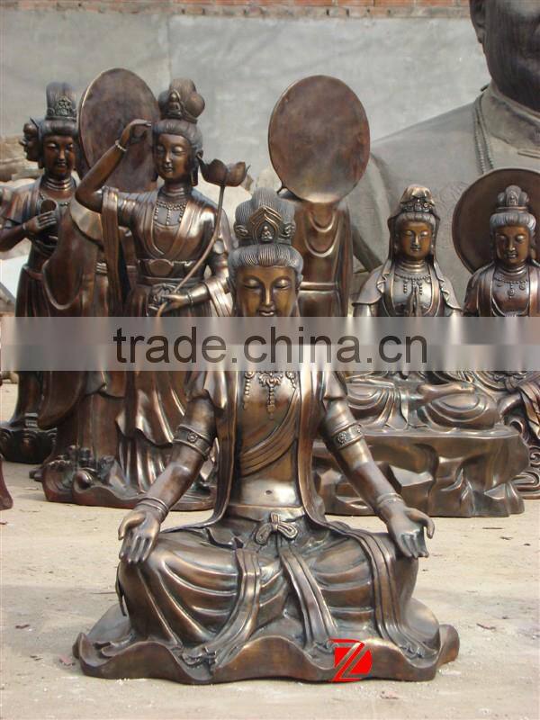 brass kuan yin buddha sculpture